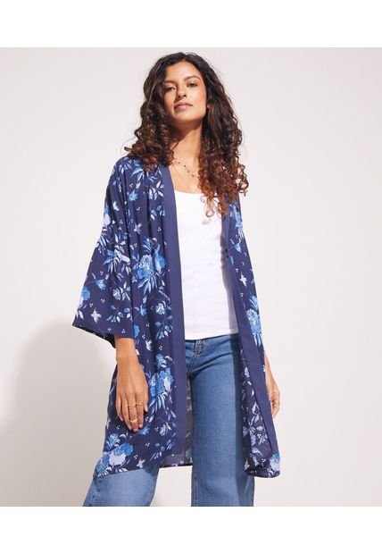 Kimono Mujer Patprimo  Azul Viscosa