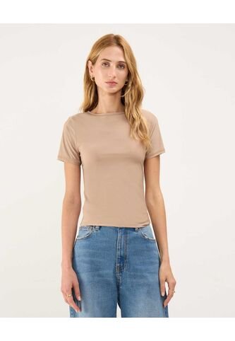 Camiseta Para Mujer Manga Corta Color Café  Marca Patprimo #30093638 Patprimo