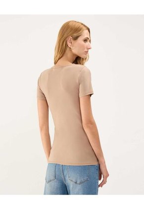 Camiseta Para Mujer Manga Corta Color Café  Marca Patprimo #30093638
