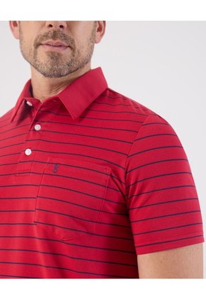 Polo De Rayas Con Bolsillo   Para Hombre Rojo Patprimo