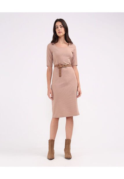 Vestido Para Mujer Manga Corta Color Café  Marca Patprimo #30170974