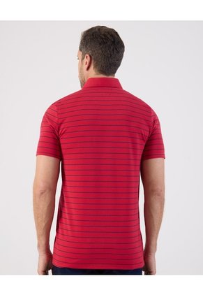 Polo De Rayas Con Bolsillo   Para Hombre Rojo Patprimo