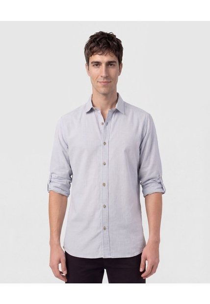 Camisa  Para Hombre Manga Larga Sin Bolsillo Cuello C Color Azul Marca Patprimo #44017376