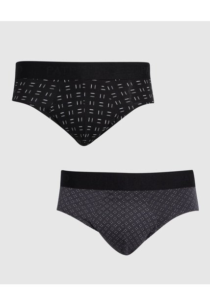 Pantaloncillo Brief  Estampado En Lycra-Algodón X1 Para Hombre Negro Patprimo