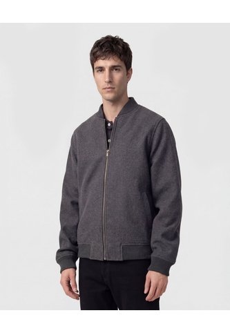 Chaqueta Bomber Con Textura De Lana   Para Hombre Gris Patprimo Patprimo