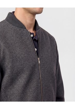 Chaqueta Bomber Con Textura De Lana   Para Hombre Gris Patprimo