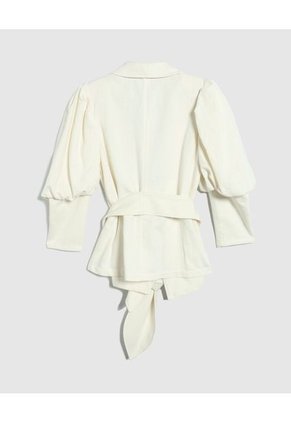 Blazer Unicolor Con Manga Bombacha  Para Mujer Crudo Patprimo