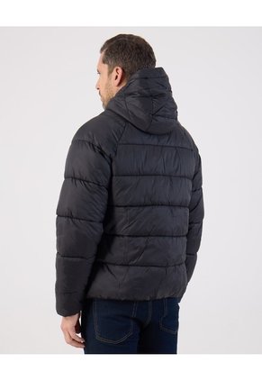 Chaqueta Acolchada Con Capota   Para Hombre Negro Patprimo