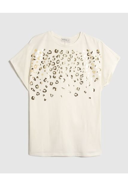 Camiseta Para Mujer Manga Corta Cuello Redondo Color Crema Marca Patprimo #14091441
