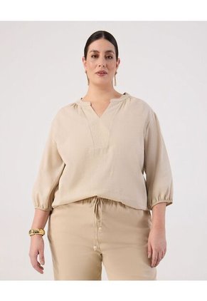 Blusa  Para Mujer Manga 3/4 Color Café Marca Patprimo #14121414