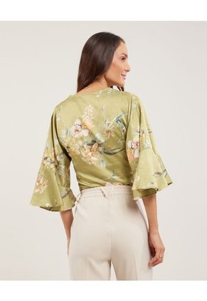 Blusa Para Mujer Manga 3/4 Color Verde Oscuro Marca Patprimo #30123190