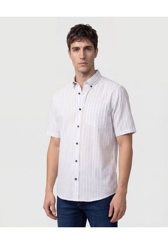 Camisa Manga Corta Y Cuello Button Down   Para Hombre Azul Patprimo Patprimo
