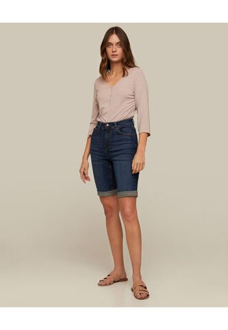 Bermuda Para Mujer  Color Azul Oscuro Marca Patprimo #30100224 Patprimo