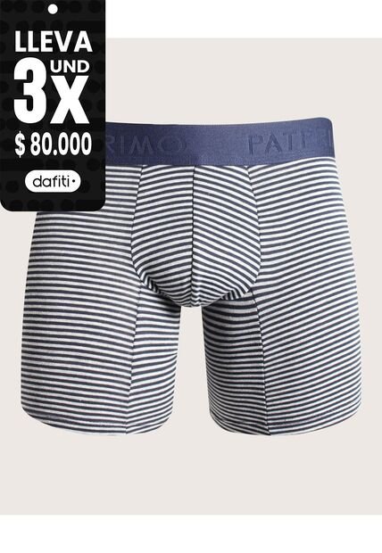 Pantaloncillo Algodón Mini Rayas Preteñido Elástico Expuesto X1 Para Hombre Azul Patprimo