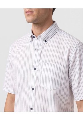 Camisa Manga Corta Y Cuello Button Down   Para Hombre Azul Patprimo