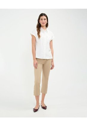 Camisa Para Mujer Manga Corta Color Crema Marca Patprimo #30010680