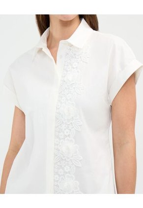 Camisa Para Mujer Manga Corta Color Crema Marca Patprimo #30010680