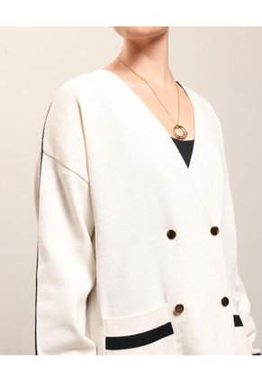 Saco  Para Mujer Cuello V Color Crudo Marca Patprimo #30330672