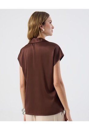 Blusa  Para Mujer Manga Corta Color Café Marca Patprimo #30123569