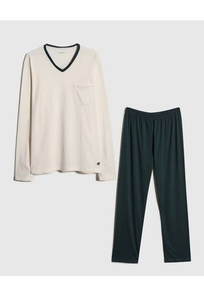 Pijama  Para Hombre M/L P/L Color Verde Marca Patprimo #44040212