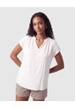 Blusa Cuello V Manga Corta Mujer  Para Mujer Blanco Patprimo de Patprimo