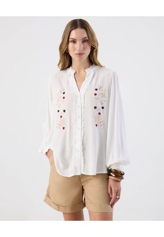 Blusa  Para Mujer Manga Larga Color Blanco Marca Patprimo #30123636 Patprimo