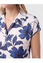 Blusa Cuello Camisero Manga Corta Mujer  Para Mujer Azul Patprimo de Patprimo