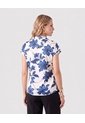 Blusa Cuello Camisero Manga Corta Mujer  Para Mujer Azul Patprimo de Patprimo