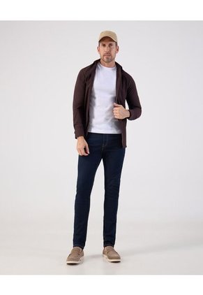 Camisa  Para Hombre Manga Larga Sin Bolsillo Cuello Italiano Color Café Marca Patprimo #44013183