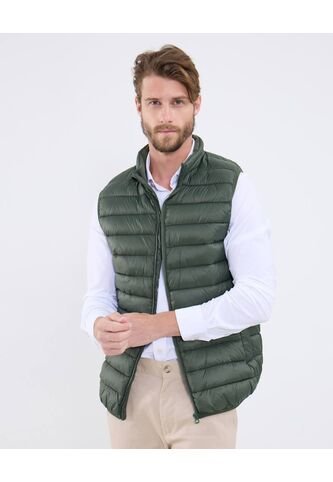Chaleco Unicolor Acolchado  Para Hombre Verde Patprimo Patprimo
