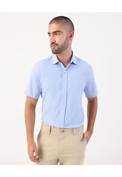 Camisa Formal Manga Corta   Para Hombre Blanco Patprimo
