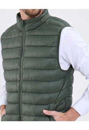 Chaleco Unicolor Acolchado  Para Hombre Verde Patprimo