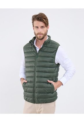 Chaleco Unicolor Acolchado  Para Hombre Verde Patprimo