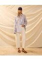 Camisa Oversize De Hombro Caído   Para Mujer Azul Patprimo de Patprimo