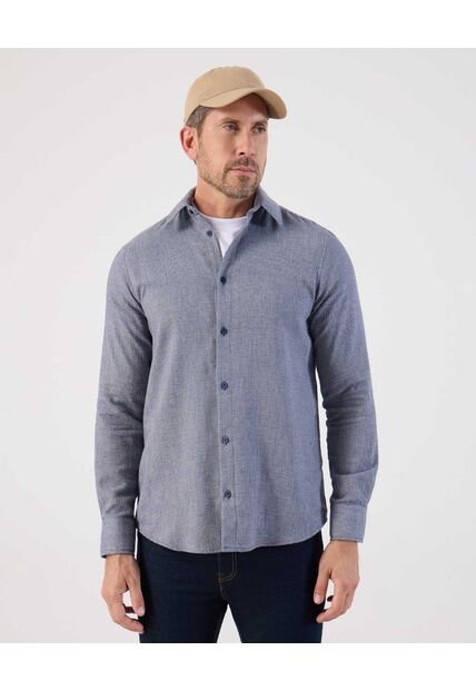 Camisa  Para Hombre Manga Larga Sin Bolsillo Cuello Casual C Color Azul Marca Patprimo #44017308