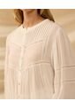 Blusa Unicolor Con Encaje   Para Mujer Blanco Patprimo de Patprimo
