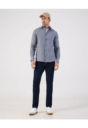 Camisa  Para Hombre Manga Larga Sin Bolsillo Cuello Casual C Color Azul Marca Patprimo #44017308