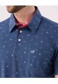 Polo Con Microestampado   Para Hombre Azul Patprimo de Patprimo
