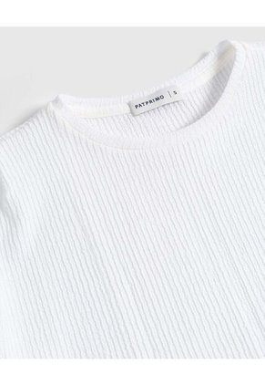 Camiseta  Para Mujer Manga Corta Cuello Redondo Color Blanco Marca Patprimo #30098015