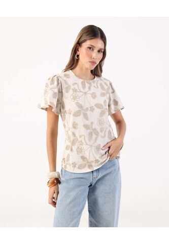Blusa  Para Mujer Manga Corta Color Beige Marca Patprimo #30123672 Patprimo