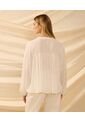 Blusa Unicolor Con Encaje   Para Mujer Blanco Patprimo de Patprimo