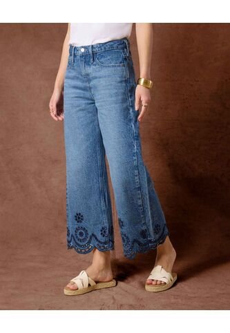 Jean  Para Mujer Culotte Color Azul Marca Patprimo #30160509 Patprimo