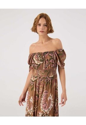 Vestido Para Mujer M/C Largo Color Café Marca Patprimo #30171046