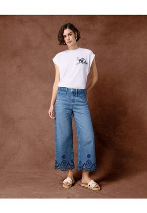 Jean  Para Mujer Culotte Color Azul Marca Patprimo #30160509