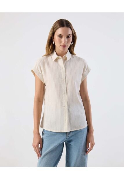 Camisa  Para Mujer Manga Corta Color Beige Marca Patprimo #30010764
