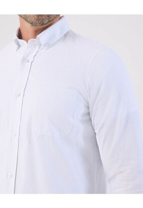 Camisa  Para Hombre Manga Larga Con Bolsillo Cuello Button D Color Blanco Marca Patprimo #44017279