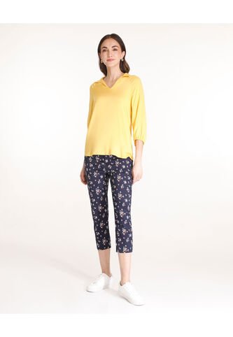 Pantalón Para Mujer Capri Color Azul  Marca Patprimo #30071573 Patprimo