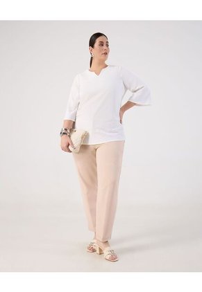 Blusa  Para Mujer Manga 3/4 Color Blanco Marca Patprimo #14121418