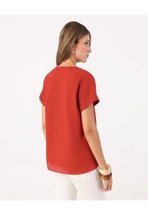Blusa  Para Mujer Manga Corta Color Naranja Marca Patprimo #30127810