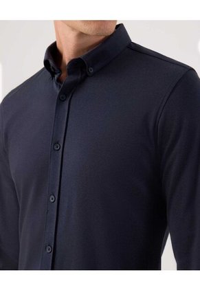 Camisa  Para Hombre Manga Larga Sin Bolsillo Cuello Button D Color Azul Marca Patprimo #44013157